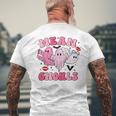 Retro Pink Mean Ghouls Halloween Ghost Let's Go Ghouls Cute Men's T-shirt Back Print Gifts for Old Men
