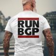 Run Bgp Network Engineer Geeky Nerd Gray T-Shirt mit Rückendruck Geschenke für alte Männer