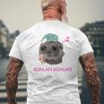 Schlafi Schlafi Sad Hamster Meme Gray T-Shirt mit Rückendruck Geschenke für alte Männer