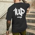 1Up Logo Graffiti Dripping Marker T-Shirt mit Rückendruck Geschenke für Ihn