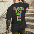 2 Geburtstag 2 Jahre Alter Junge Bausteine Bricks Boys T-Shirt mit Rückendruck Geschenke für Ihn