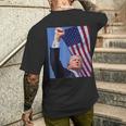 2024 Trump Fight Never Arrender Election Rally Shooting T-shirt da uomo con stampa posteriore Regalos para él