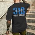 313 Detroit What Up Doe Vintage Hometown Michigan Men's T-shirt Back Print Gifts for Him