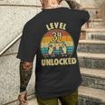 34 Anni Compleanno Uomo Donna Regalo Divertente Level 34 T-shirt da uomo con stampa posteriore Regalos para él