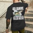 40 Jahre Und Noch Ein Toller Hecht Angler Birthday T-Shirt mit Rückendruck Geschenke für Ihn