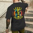 45 Anni Compleanno Regalo Gamer Level 45 Unlocked T-shirt da uomo con stampa posteriore Regalos para él