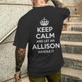 Allison Divertente Idea Regalo Per Compleanno E Riunione T-shirt da uomo con stampa posteriore Regalos para él