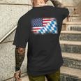 American Bavarian Flag Usa Bavaria Flag T-Shirt mit Rückendruck Geschenke für Ihn