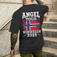 Angel Tour Norway 2025 Fishing Team Norway Flag Angler T-Shirt mit Rückendruck Geschenke für Ihn