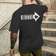 Arrow Pointing Bff Best Friends Bestie Matching Men's T-shirt Back Print Gifts for Him