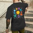 Astronomía Niños Sistema Solar Planetas Sol Universo Camiseta Hombre Estampado Espalda Regalos para él