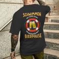 Bademeister Macht Bierpause Meer Swimming Pool T-Shirt mit Rückendruck Geschenke für Ihn