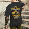 Bagger Ich Esse Fleisch Trinke Bier Underbrenne Diesel T-Shirt mit Rückendruck Geschenke für Ihn