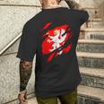 Bandiera Città Perugia Umbria Effetto 3D Tridimensionale T-shirt da uomo con stampa posteriore Regalos para él