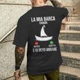 Barca La Mia Barca Chiama E Io Devo Andare Capitano T-shirt da uomo con stampa posteriore Regalos para él