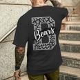 Bears School Sports Fan Team Spirits Mascot Heart Leopard Men's T-shirt Back Print Gifts for Him