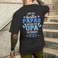 Besten Papas Werden Zum Opa Beförder 2025 T-Shirt mit Rückendruck Geschenke für Ihn