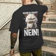 Bevor Du Fragst Nein Katzekaffee Kater Announced T-Shirt mit Rückendruck Geschenke für Ihn