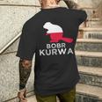 Bobr Kurwa Beaver Bober Bobr Polish Beaver Meme T-Shirt mit Rückendruck Geschenke für Ihn