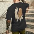 Bradipo Su Lama Divertente Bradipo Cavalca Bradipi Lama T-shirt da uomo con stampa posteriore Regalos para él