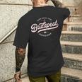 Budapest Ungheria Hungaryiaggiointage Della Città T-shirt da uomo con stampa posteriore Regalos para él