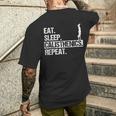 Camicia Eat Sleep Calisthenics Repeat Per Un Fan Del Calisthenics T-shirt da uomo con stampa posteriore Regalos para él
