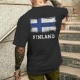 Camisa Retro De La Bandera De Finlandia Grunge Grunge Camiseta Hombre Estampado Espalda Regalos para él