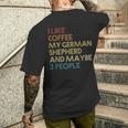 Cane Da Pastore Tedesco German Shepherd Dog Caffèintage T-shirt da uomo con stampa posteriore Regalos para él