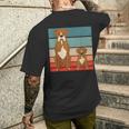 Cani Boxer Segni Bianchi Marroni Cucciolo Di Cane Adulto T-shirt da uomo con stampa posteriore Regalos para él