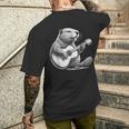 Capibara Chitarrista Musicista Roditore Simpatico Amante T-shirt da uomo con stampa posteriore Regalos para él