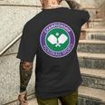 Championship Pickleball Sport Circle Logo Crossed Paddles T-shirt da uomo con stampa posteriore Regalos para él
