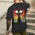 Chat Noir Mignon Chat Marrant Chat Rétro T-shirt imprimé au dos Cadeaux pour lui