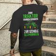 Children's Zum Traktor Fahren Geboren Zur Schule Zwungen German S T-Shirt mit Rückendruck Geschenke für Ihn