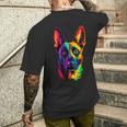 Colorful Belgian Malinois Lover Brave Dog Black Men's T-shirt Back Print Gifts for Him