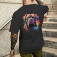 Colourful Cane Corso Dog T-Shirt mit Rückendruck Geschenke für Ihn