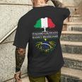 Coltivato In Italia Con Radici Brasiliane Brasile T-shirt da uomo con stampa posteriore Regalos para él
