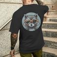 Cool Raccoon In Occhiali Da Sole Retrointage Anni '90 80 70 T-shirt da uomo con stampa posteriore Regalos para él