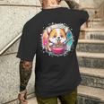 Corgi Dog Ramen Noodles Anime Cute Kawaii Manga Corgi Dog T-Shirt mit Rückendruck Geschenke für Ihn