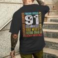 Cumpleaños Feliz 91 Años Feliz 91 Años Regalos Originales Camiseta Hombre Estampado Espalda Regalos para él