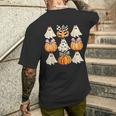 Cute Coquette Bows Ghost Pumpkin Season Halloween Autumn Men's T-shirt Back Print Funny Gifts