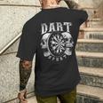 Dart Sport Skull Dartboard Player Dart T-Shirt mit Rückendruck Geschenke für Ihn