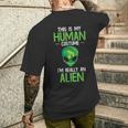 Das Ist Mein Menschensch Costume Alien Alien T-Shirt mit Rückendruck Geschenke für Ihn