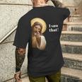 Divertente Con Gesù Meme Con Il Detto T-shirt da uomo con stampa posteriore Regalos para él