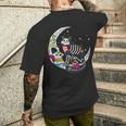 Dia De Los Muertos Cat Moon T-Shirt mit Rückendruck Geschenke für Ihn