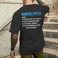 Diabete Tipo 1 Definizione Divertente Nastro Blu T1d Guerriero T-shirt da uomo con stampa posteriore Regalos para él