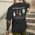 Die 4 Flaschen Des Leben Party T-Shirt mit Rückendruck Geschenke für Ihn