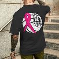 Dig For Cure Pink Ribbon Volleyball Breast Cancer Awareness Men's T-shirt Back Print Gifts for Him