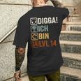 Digga Ich Bin 14 Jahre 14Th Birthday Boy Gamer T-Shirt mit Rückendruck Geschenke für Ihn