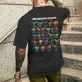 Dinosaur Types Alphabet A-Z Dino Abc T-Rex Dinosaur T-Shirt mit Rückendruck Geschenke für Ihn