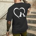 Dog Puppy And Baby Cat Heart Animal Dog & Cat Pet Lovers Men's T-shirt Back Print Gifts for Him